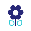 Icoon van een blauwe bloem.