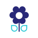 Icoon van een blauwe bloem. Icoon van een blauwe bloem.