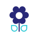 Een icoon van een blauwe bloem.